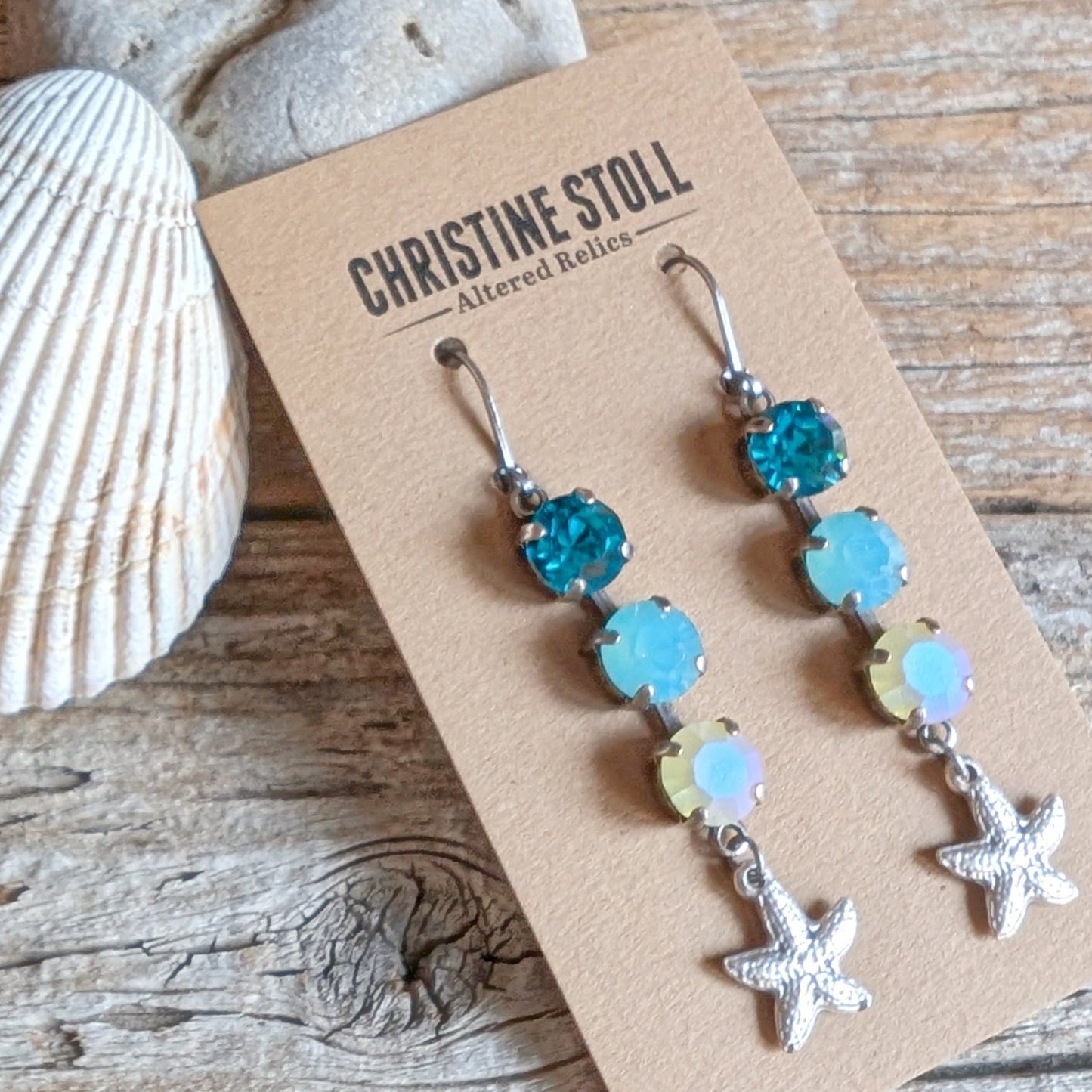 Pacific Shore Vintage Rhinestone Earrings