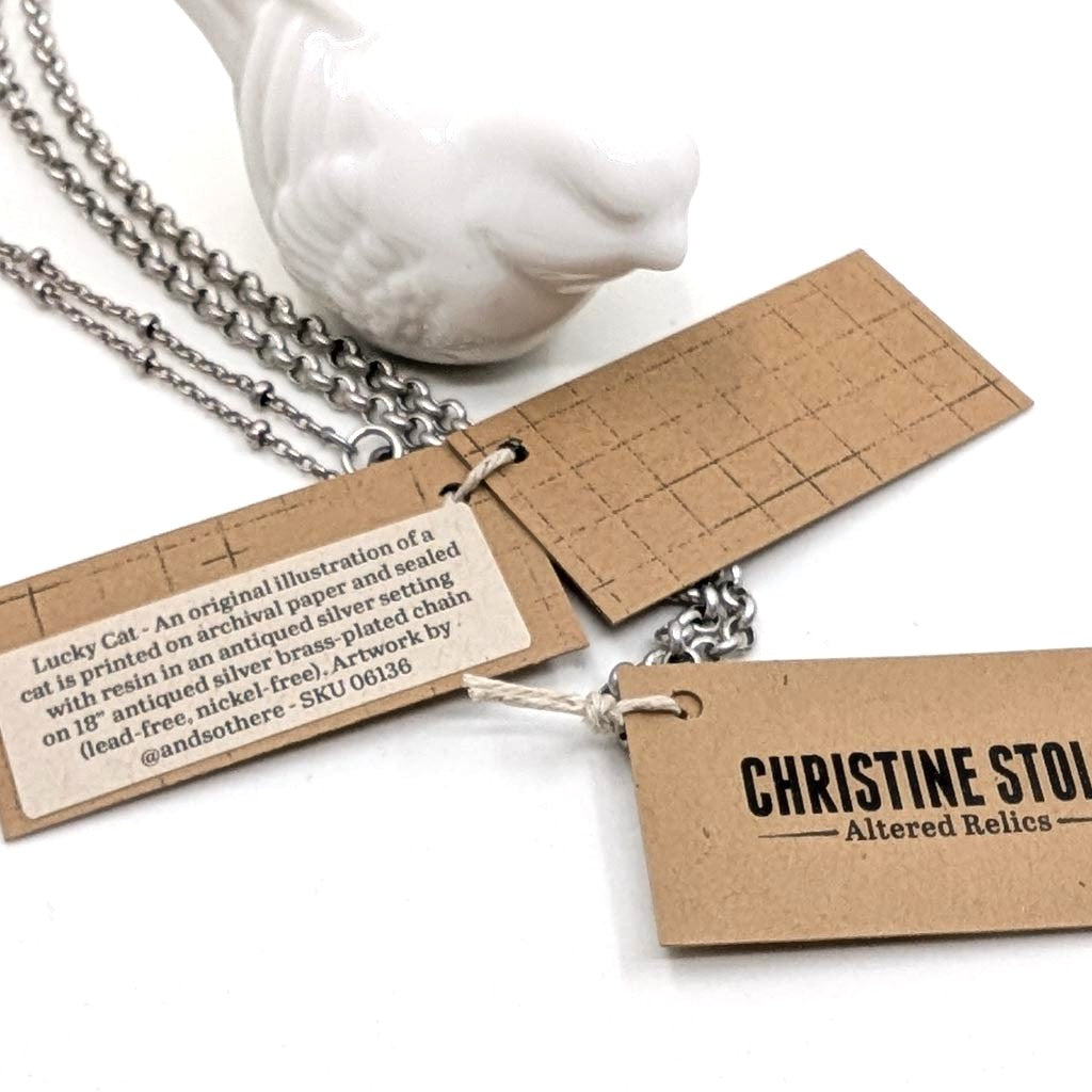 Peeking Peekaboo Cat Necklace - Lucky Cat