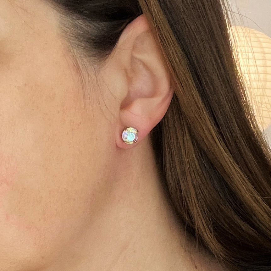 Clear AB Vintage Rhinestone Post Earrings