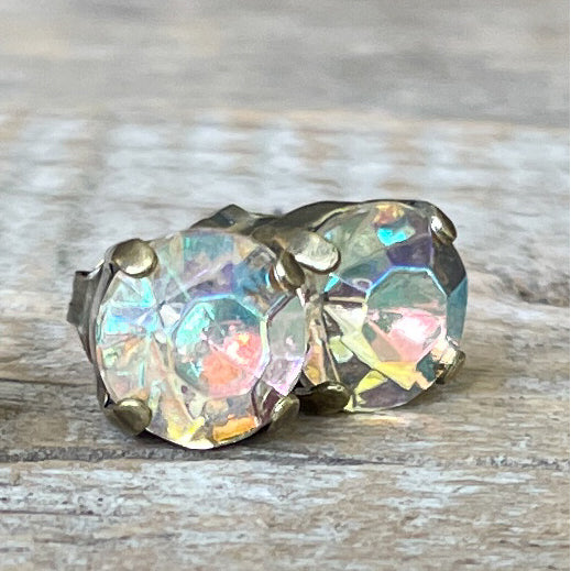 Clear AB Vintage Rhinestone Post Earrings
