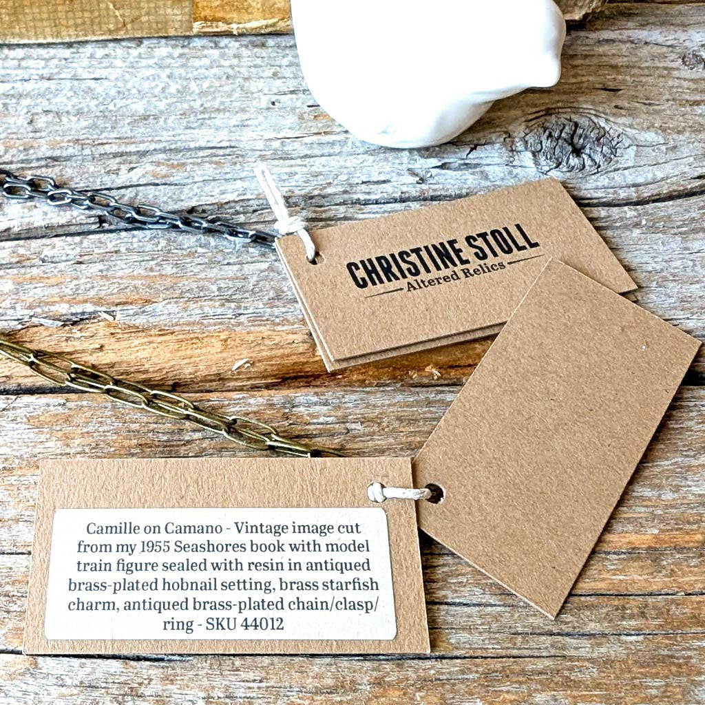 Night Sparkles Necklace - Vintage Moon and Stars Image + Charms