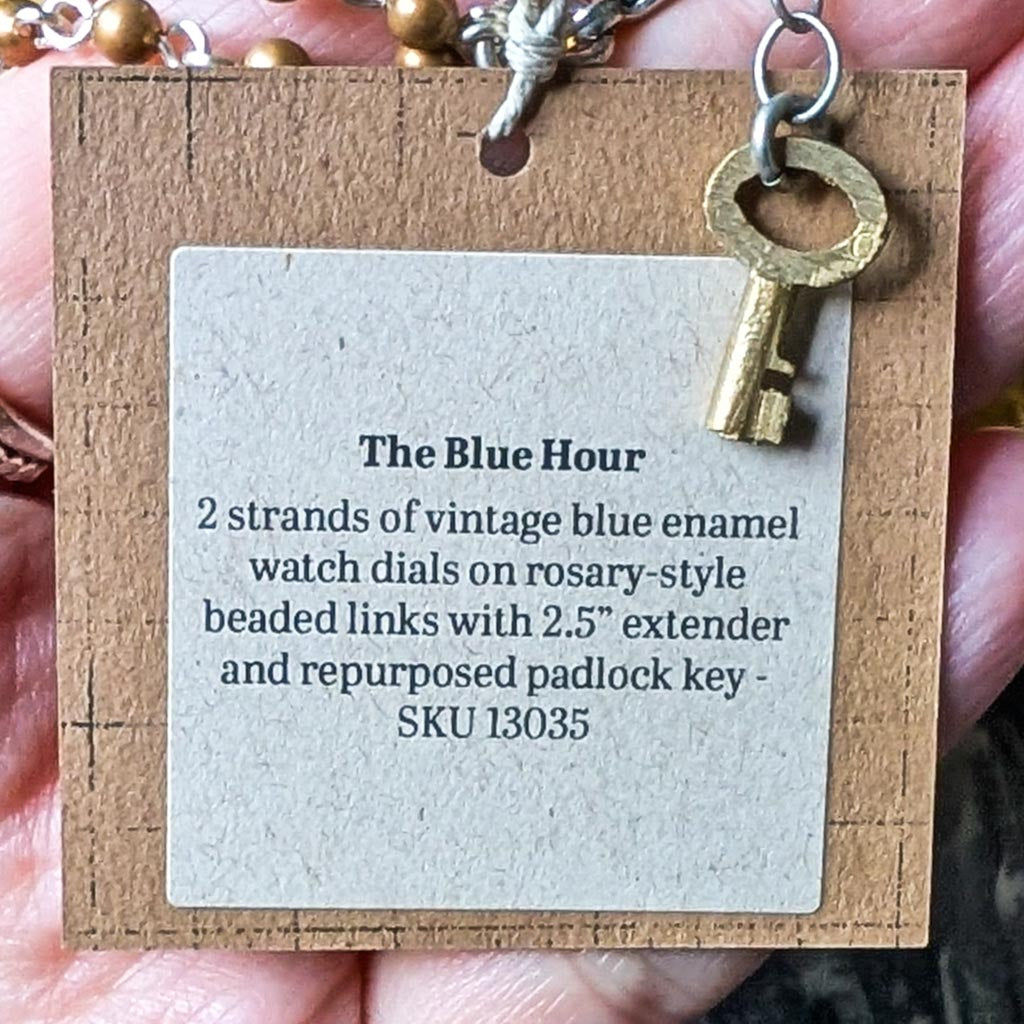 Vintage Watch Dial Necklace - The Blue Hour