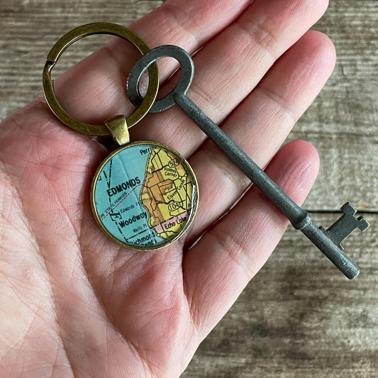 Edmonds Keychain - Vintage Map