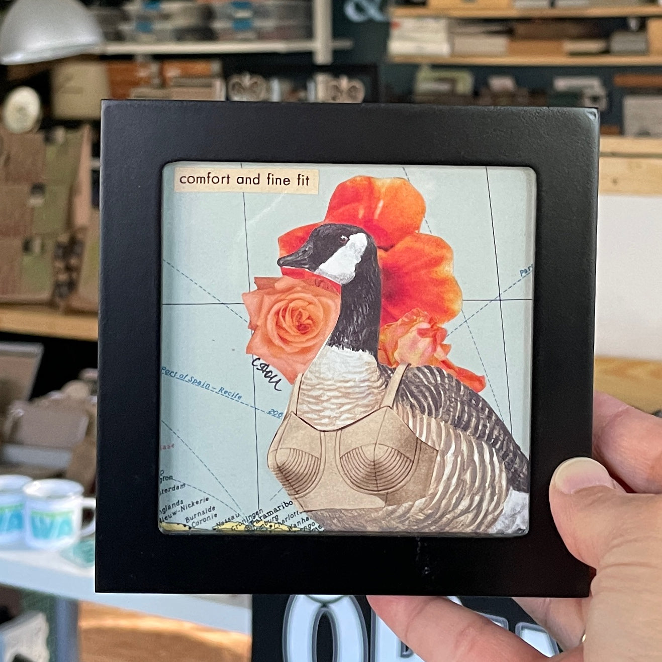 Original Collage - Birds in Bras (Various Framed)