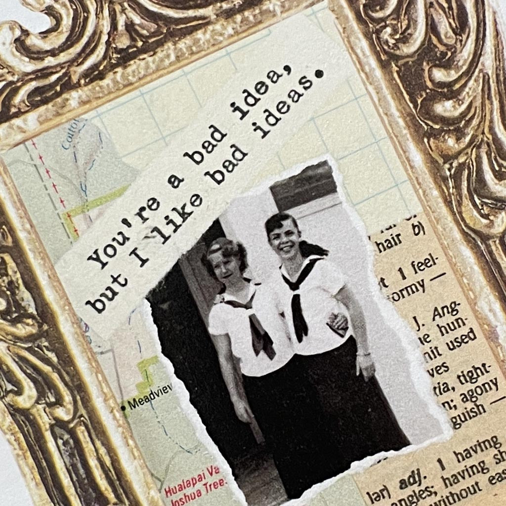 Collage Art Greeting Card - Bad Idea