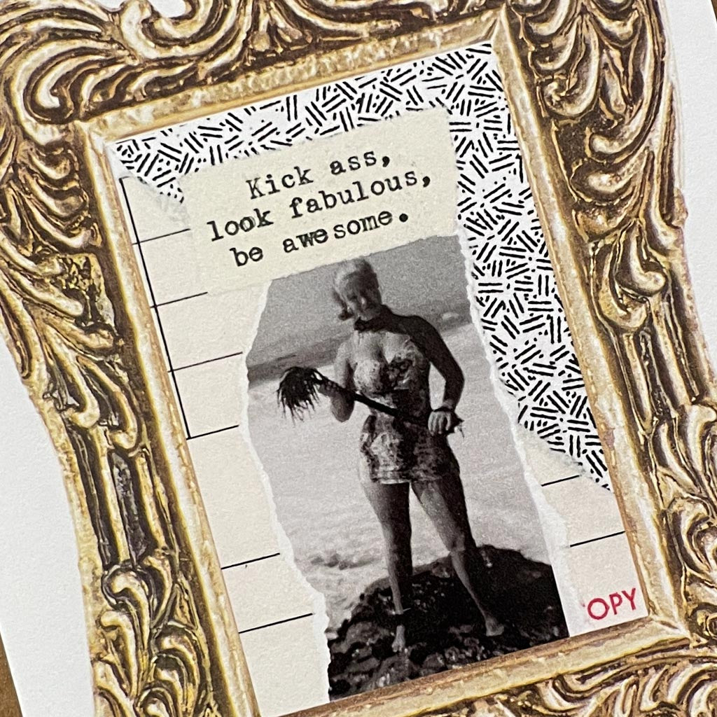 Collage Art Greeting Card - Kick Ass
