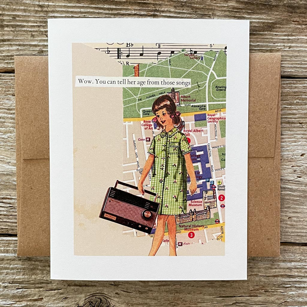 Collage Art Birthday Greeting Card - You Can Tell Her Age