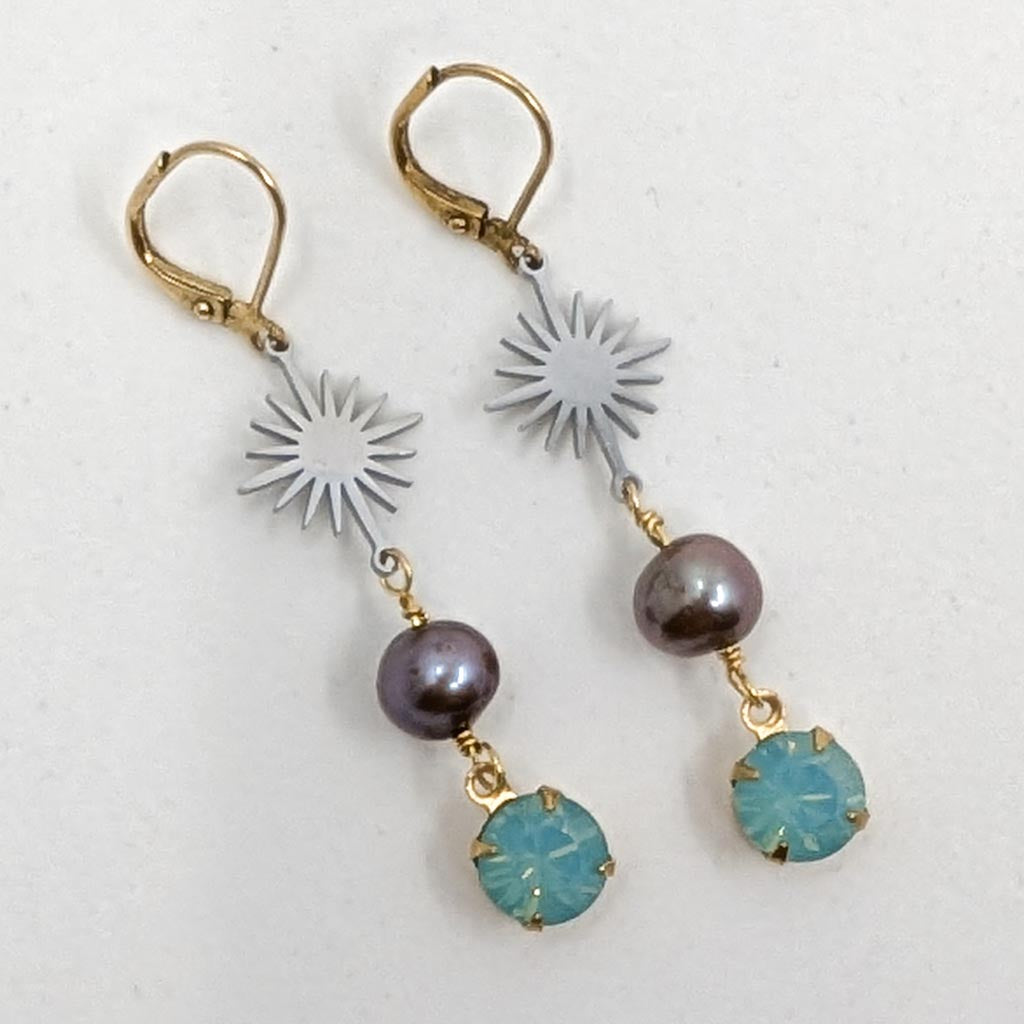 Pacific Bliss Vintage Rhinestone Earrings