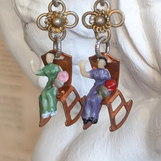 Limited Edition Earrings - Rock-A-Bye (Green+Purple)