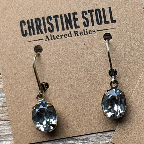 Black Diamond Vintage Rhinestone Earrings