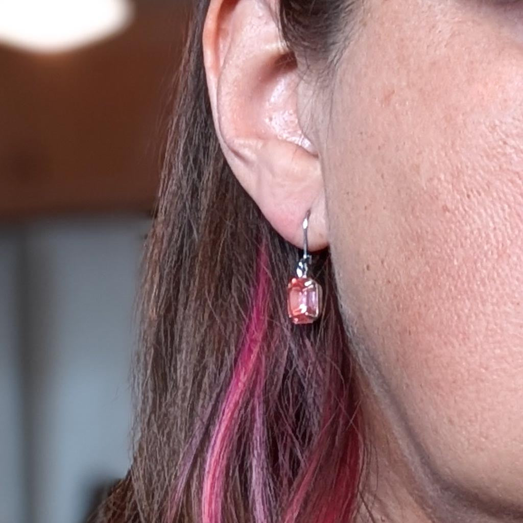 Rosaline Pink Vintage Rhinestone Earrings