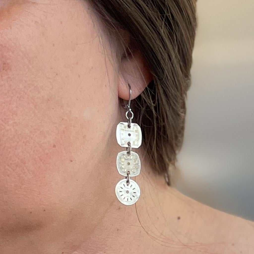 Vintage Watch Dial Earrings - Limited Time