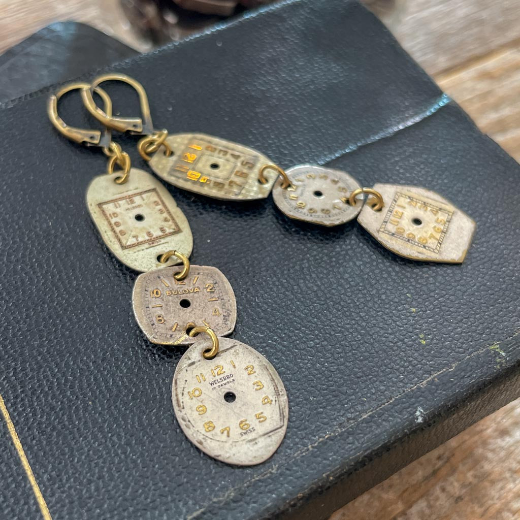 Vintage Watch Dial Earrings - Limited Time