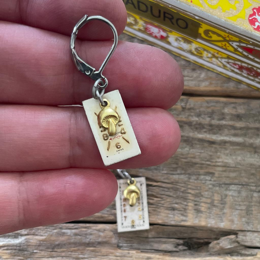 Vintage Watch Dial Earrings - Tiny Treasures
