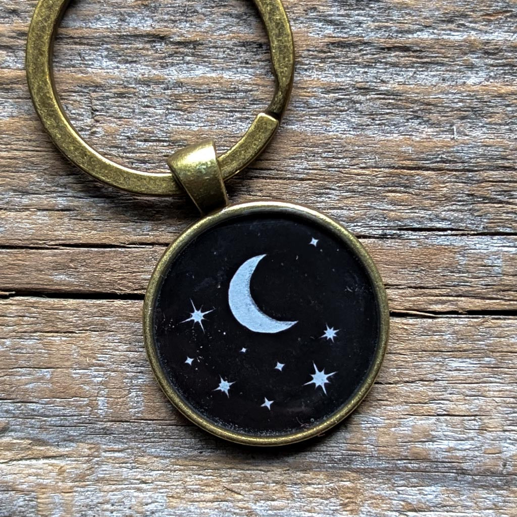 Moon + Stars Keychain - The Night Sky