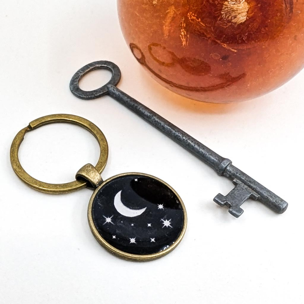 Moon + Stars Keychain - The Night Sky