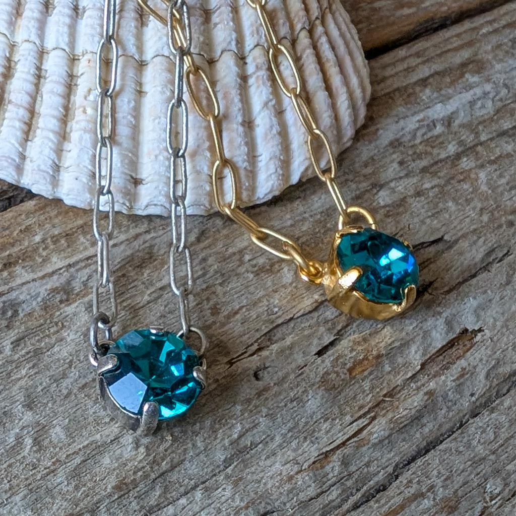 Vintage Rhinestone Necklace Blue Zircon – Christine Stoll