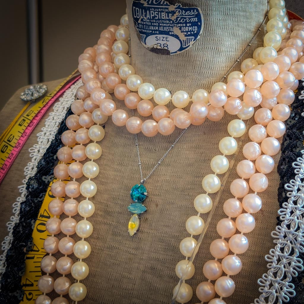 Vintage Rhinestone Stack Necklace - Pacific Shore