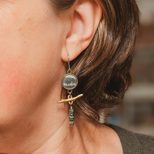 Ripples 3 | ReCapture Collection - Vintage Photo Earrings