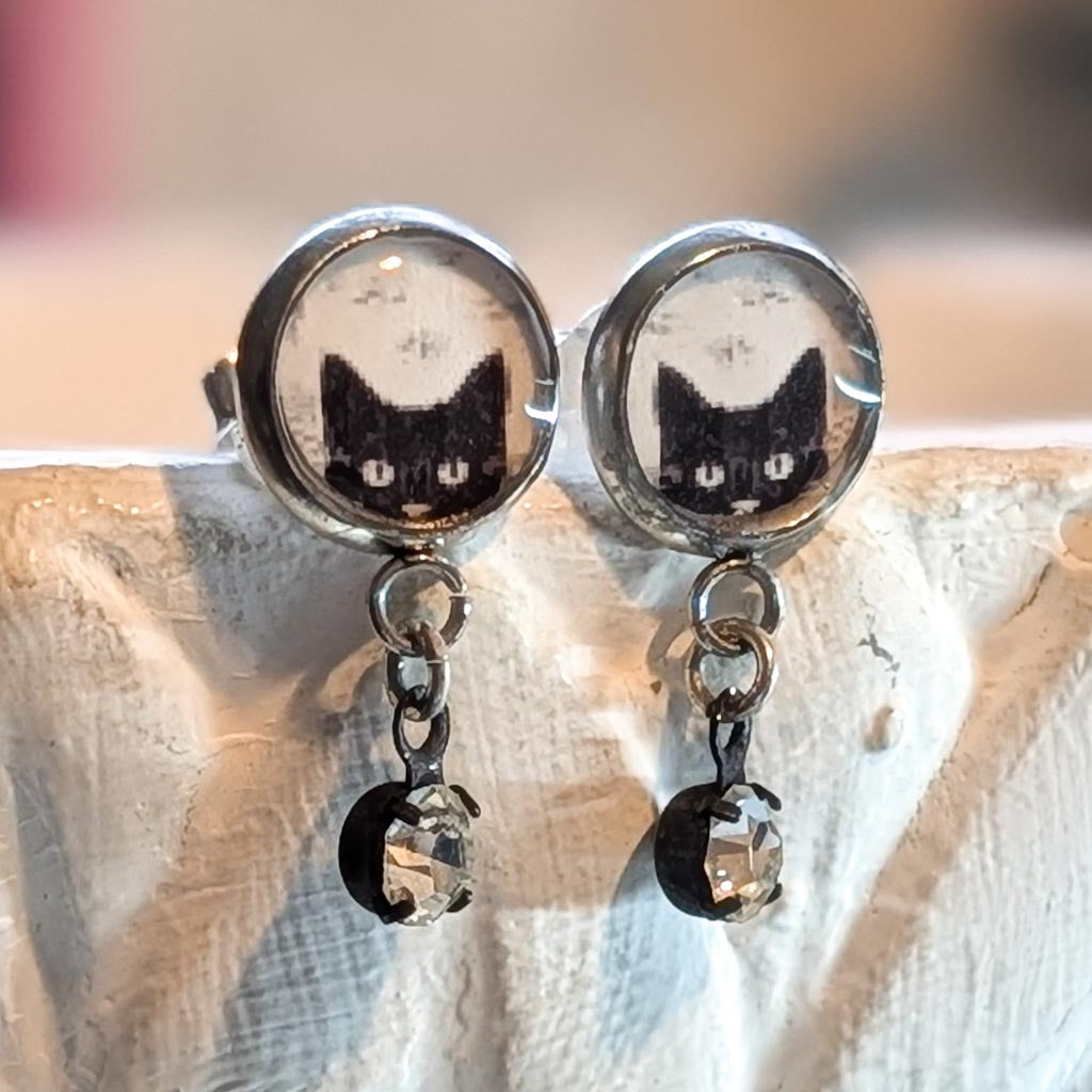 Fancy Cat Post Earrings