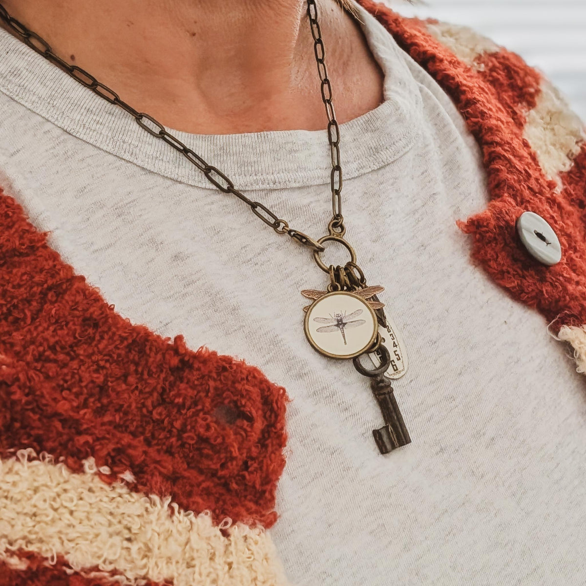 Dragonfly Guide Necklace - Dragonfly Repurposed Treasures