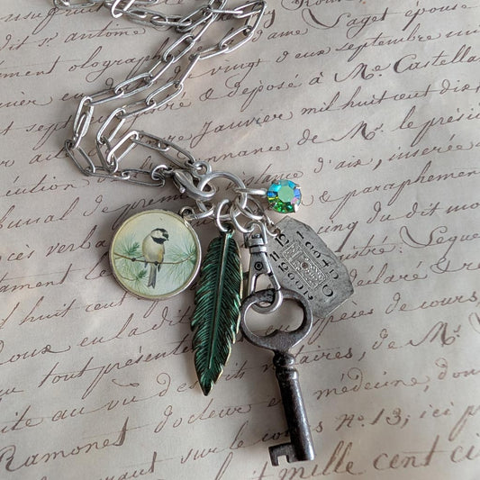 Cheery Chickadee Necklace - Chickadee Bird Treasures
