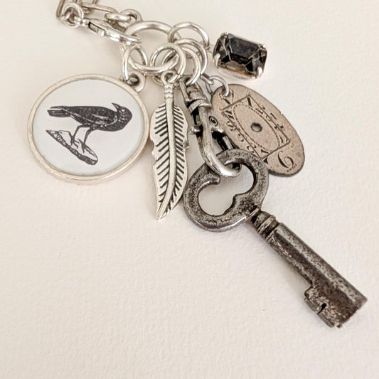 Corvid Collector Necklace - Crow Repurposed Treasures