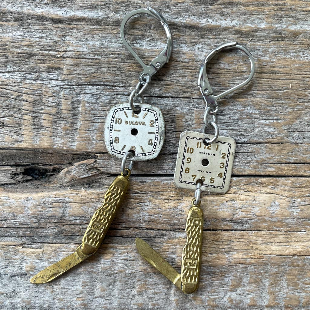 Vintage Watch Dial Earrings - Tiny Tools