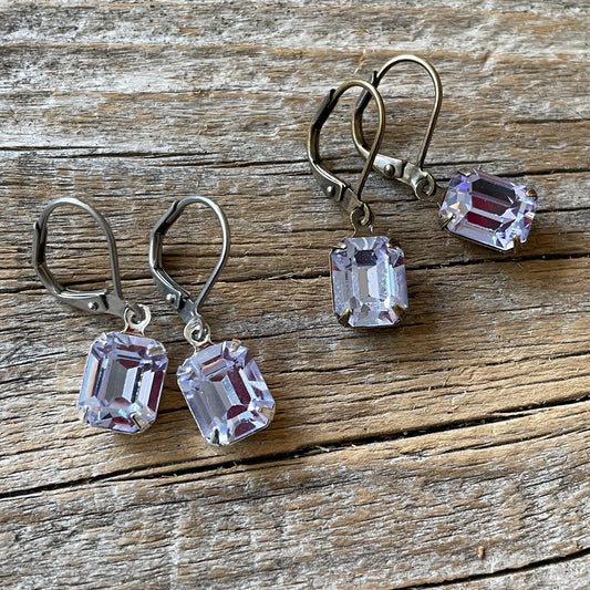 Alexandrite Purple Vintage Rhinestone Earrings