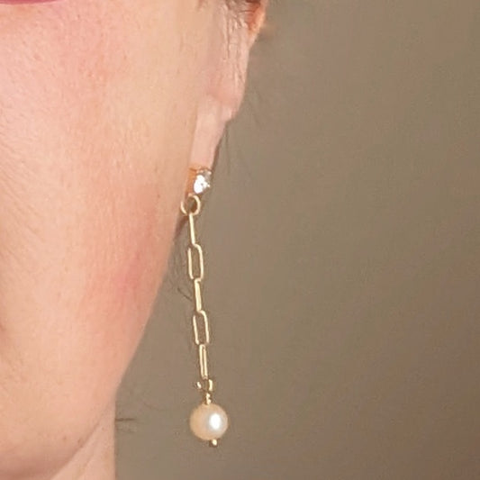 Crystal Clear Beach Bliss Pearl Earrings