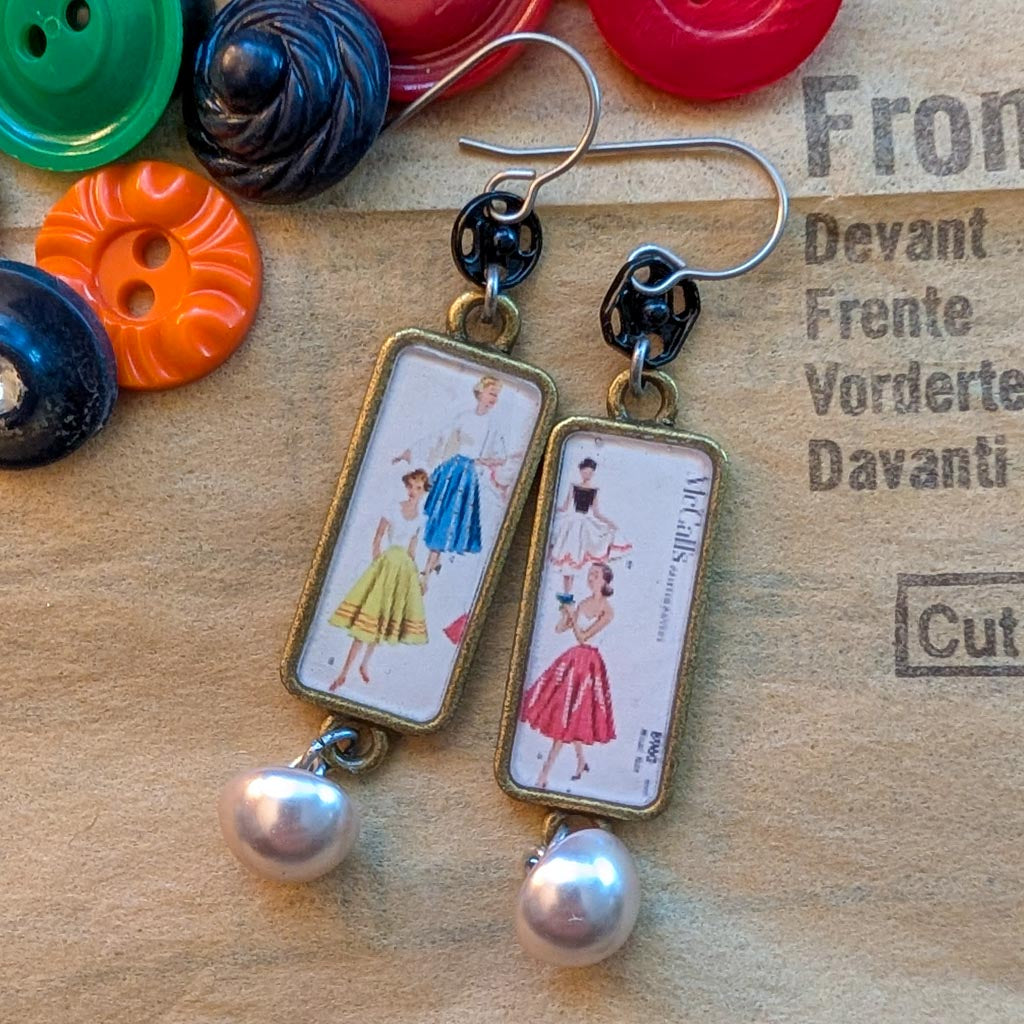 Sew Be It Vintage Pattern Earrings