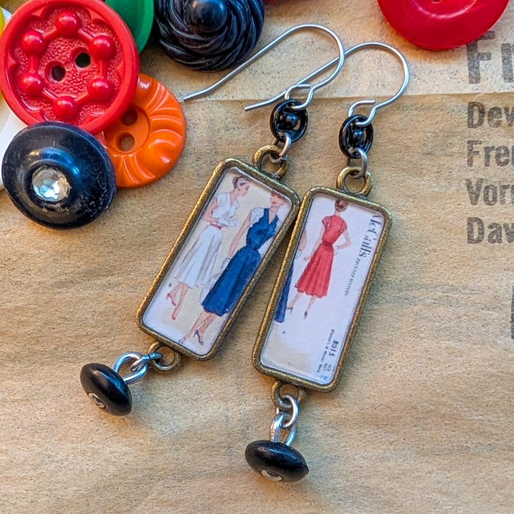Sew Be It Vintage Pattern Earrings