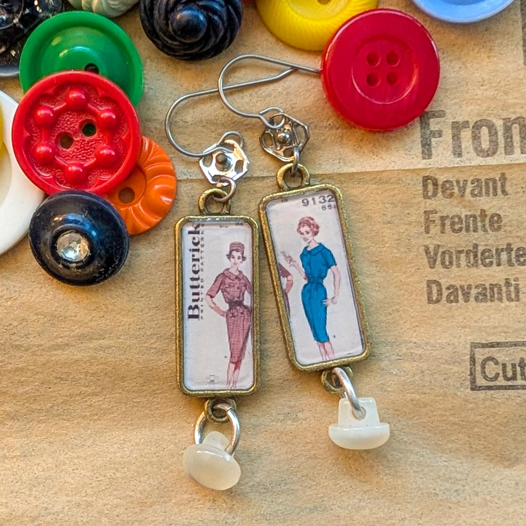 Sew Be It Vintage Pattern Earrings