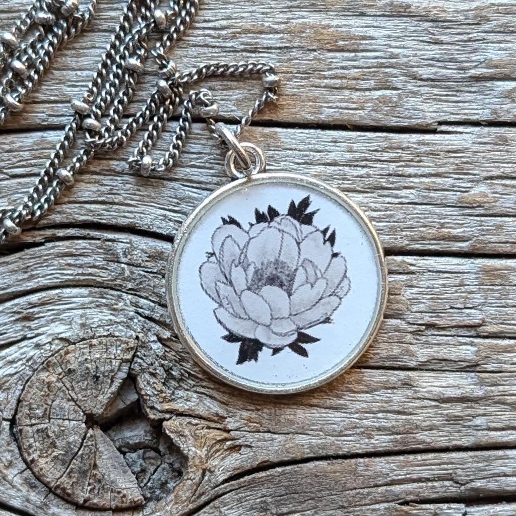 Peony Flower Necklace - Peony Bloom