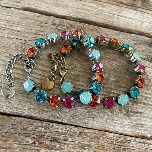 Multicolor Vintage Rhinestone Bracelet