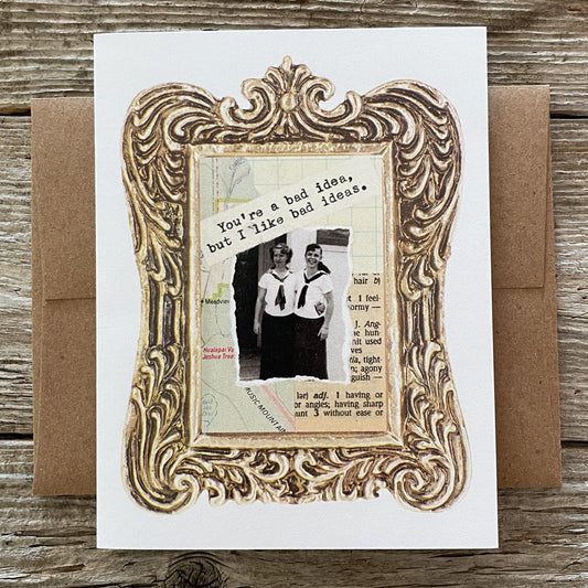 Collage Art Greeting Card - Bad Idea