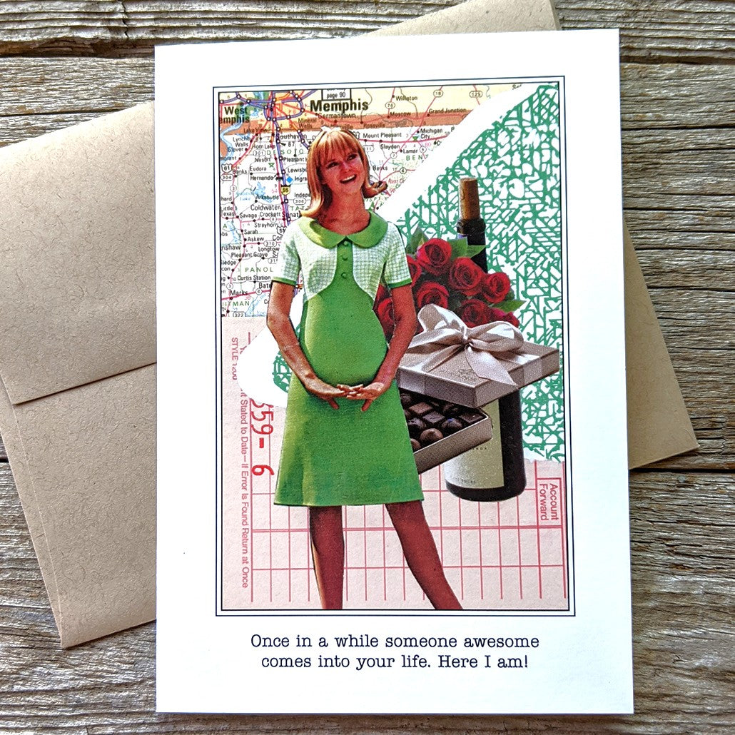 Collage Greeting Card - Here I Am!