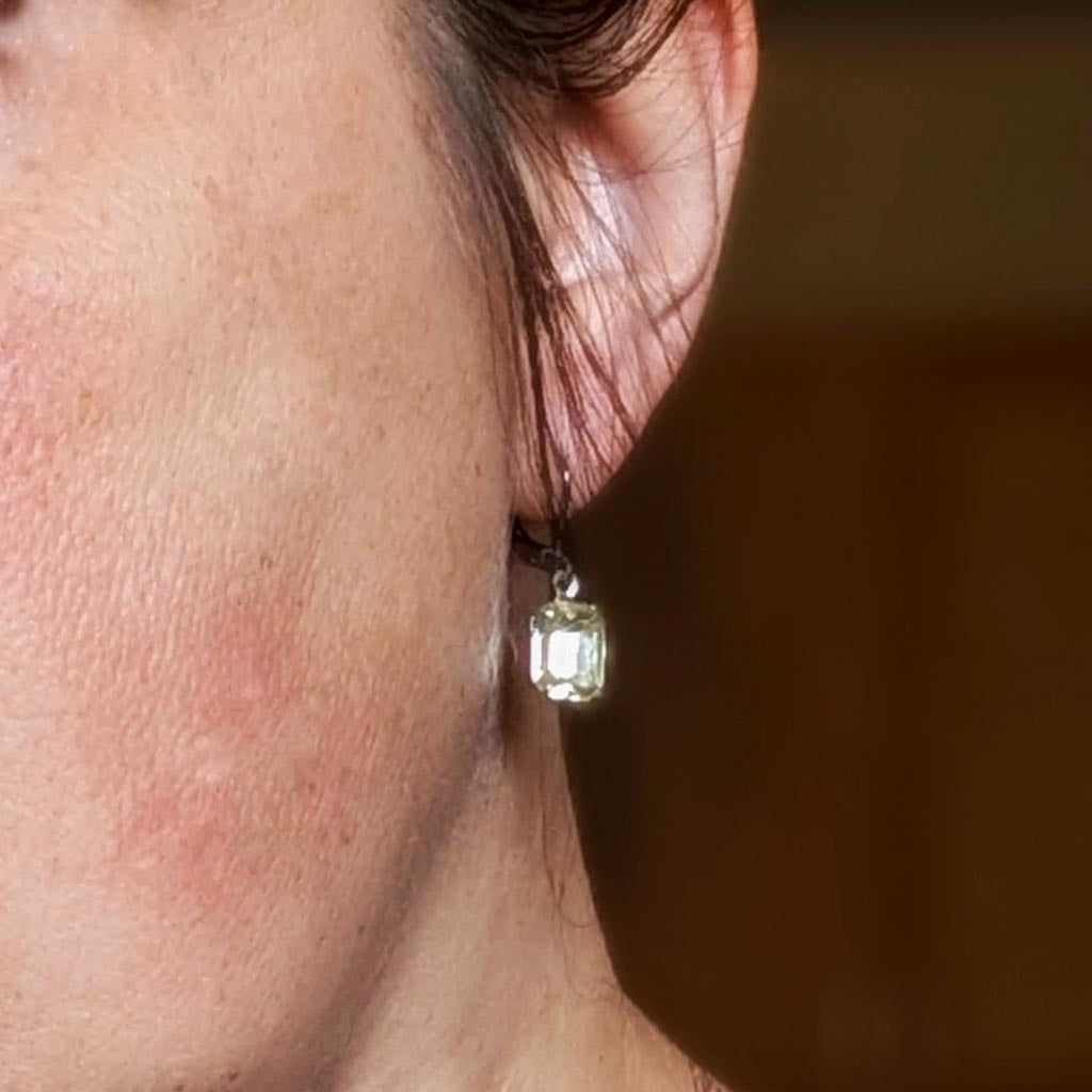 Yellow Jonquil Vintage Rhinestone Earrings