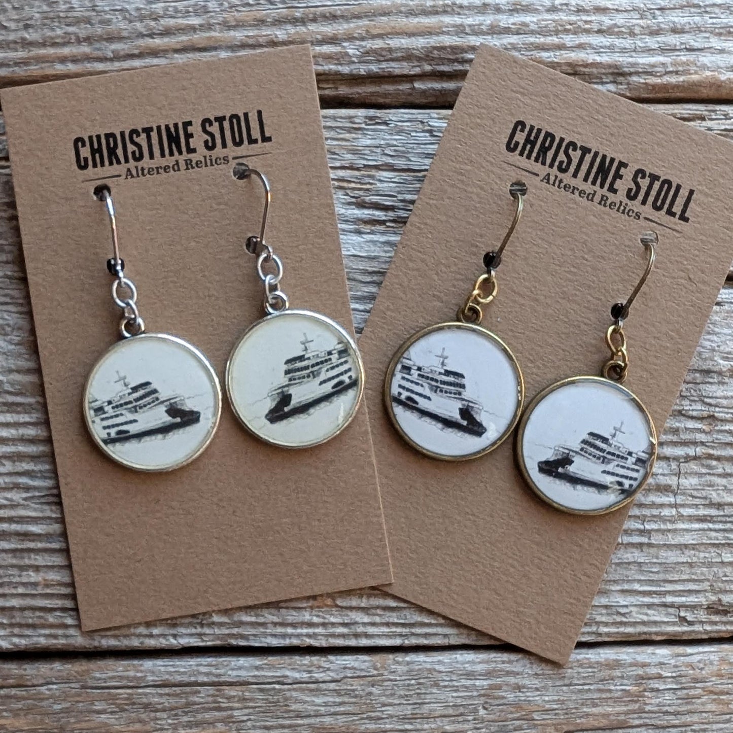 Ferry Boat Dangle Earrings (Large) - Ferry Me There