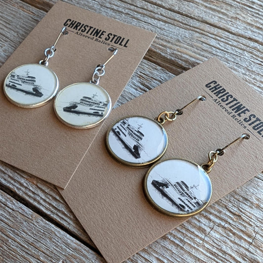 Ferry Boat Dangle Earrings (Large) - Ferry Me There