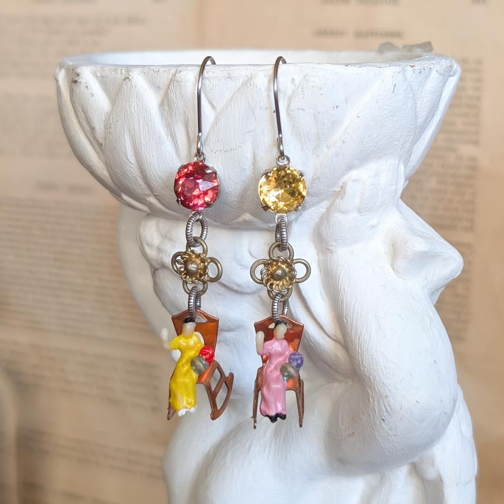 Limited Edition Earrings - Rock-A-Bye (Pink+Yellow)
