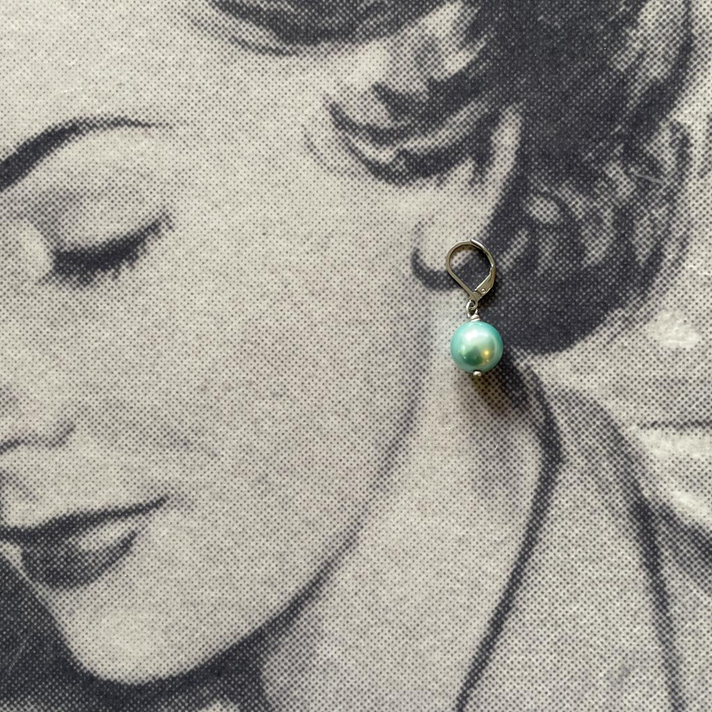 Aqua Pearl Earrings - Repurposed Vintage