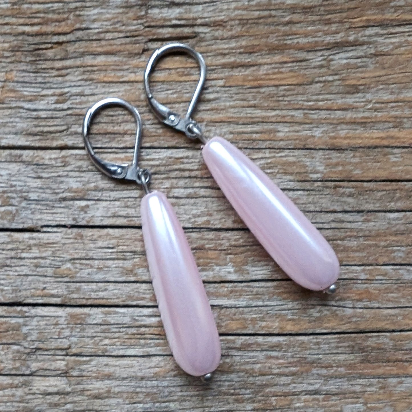 Pink Vintage Pearl Drop Earrings