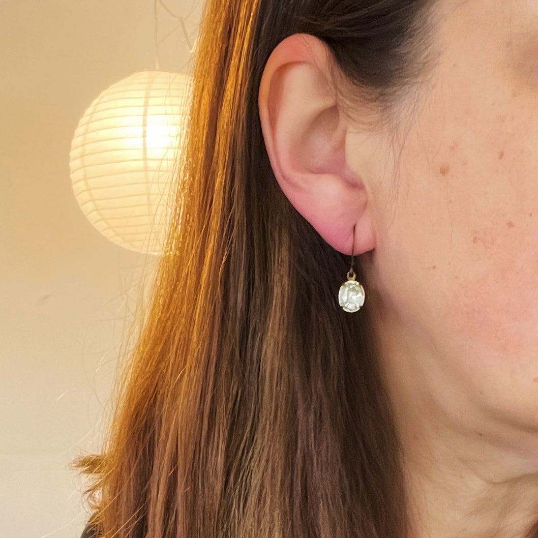 Crystal Clear Vintage Rhinestone Earrings