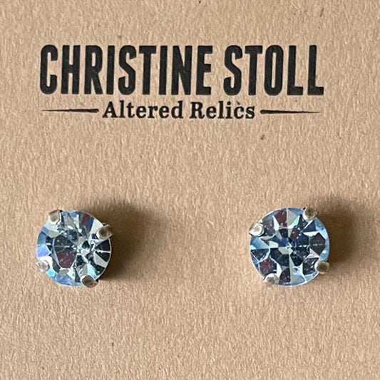 Lavender Vintage Rhinestone Post Earrings