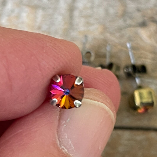 Volcano Rivoli Vintage Rhinestone Post Earrings