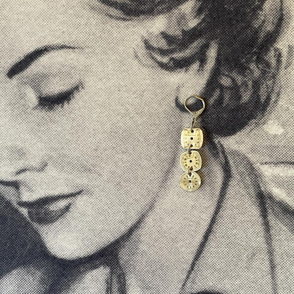 Vintage Watch Dial Earrings - Limited Time