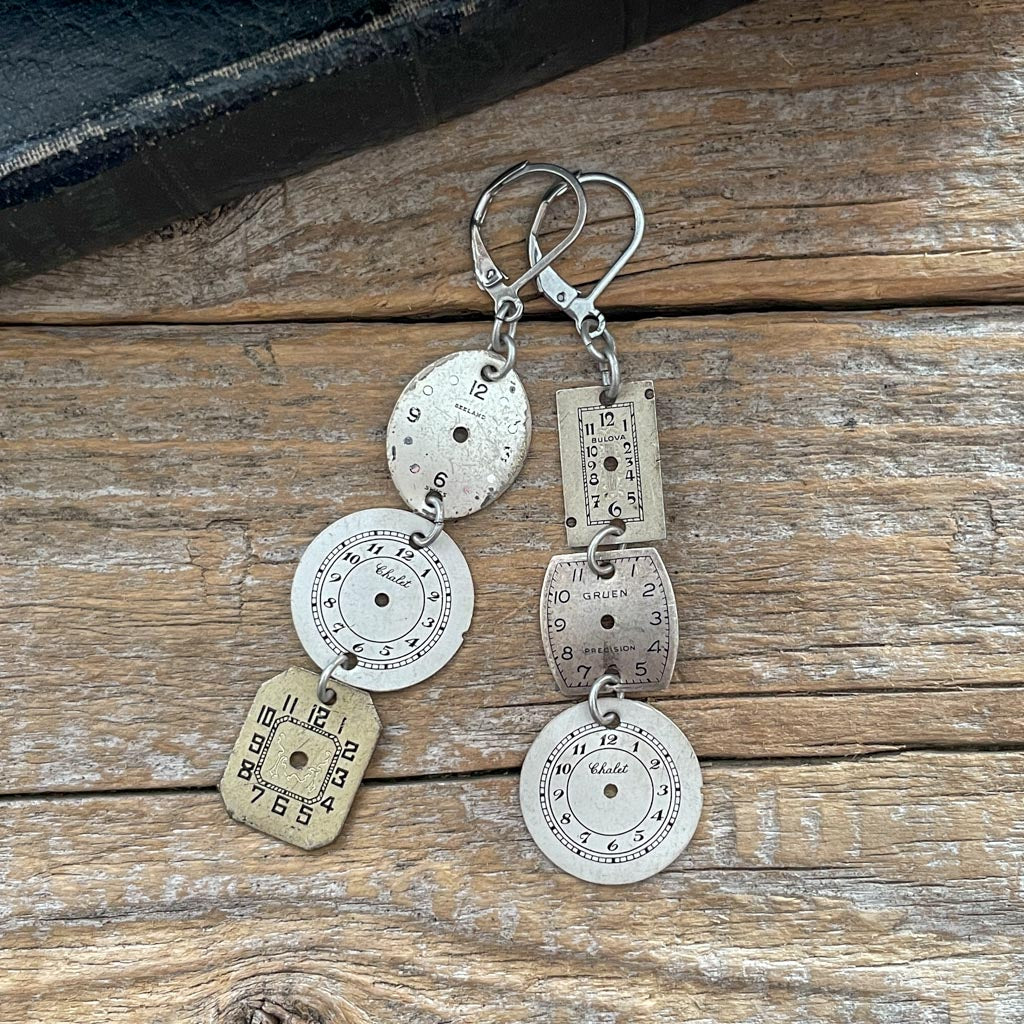 Vintage Watch Dial Earrings - Limited Time