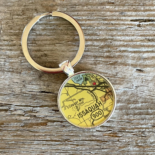 Issaquah Keychain - Vintage Map