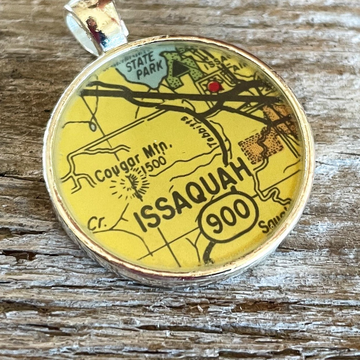 Issaquah Keychain - Vintage Map